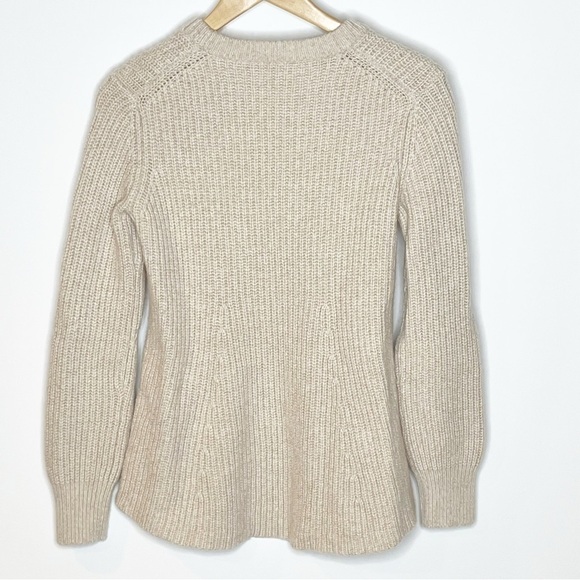 Athleta Sierra Crew Knit Wool Blend Sweater Beige Small - Picture 5 of 12